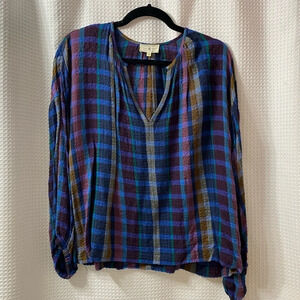 L&G Plaid Long Sleeve Blouse